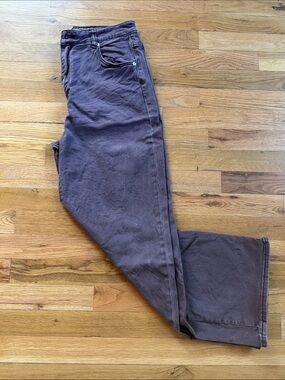 ROLLA'S Cropped High-Rise Jeans in Redish Brown